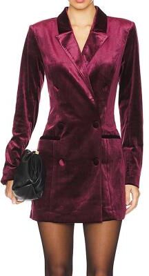 LightInthebox Women's Mini Dress Velvet Dress Party Dress Cocktail Dress Blazer Dress Elegant Fashion Evening Party Party Cocktail Party Regular Fit Plain Long Sleeve Shirt Collar Black Wine Dark Green Fall Winter