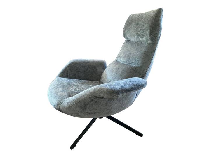 Fauteuil rotatif en velours argenté