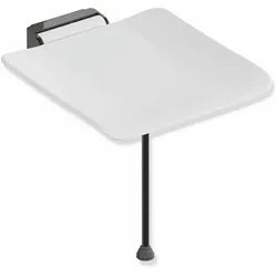 HEWI Klappsitz System 900, Wandkonsole aus Edelstahl, weiß