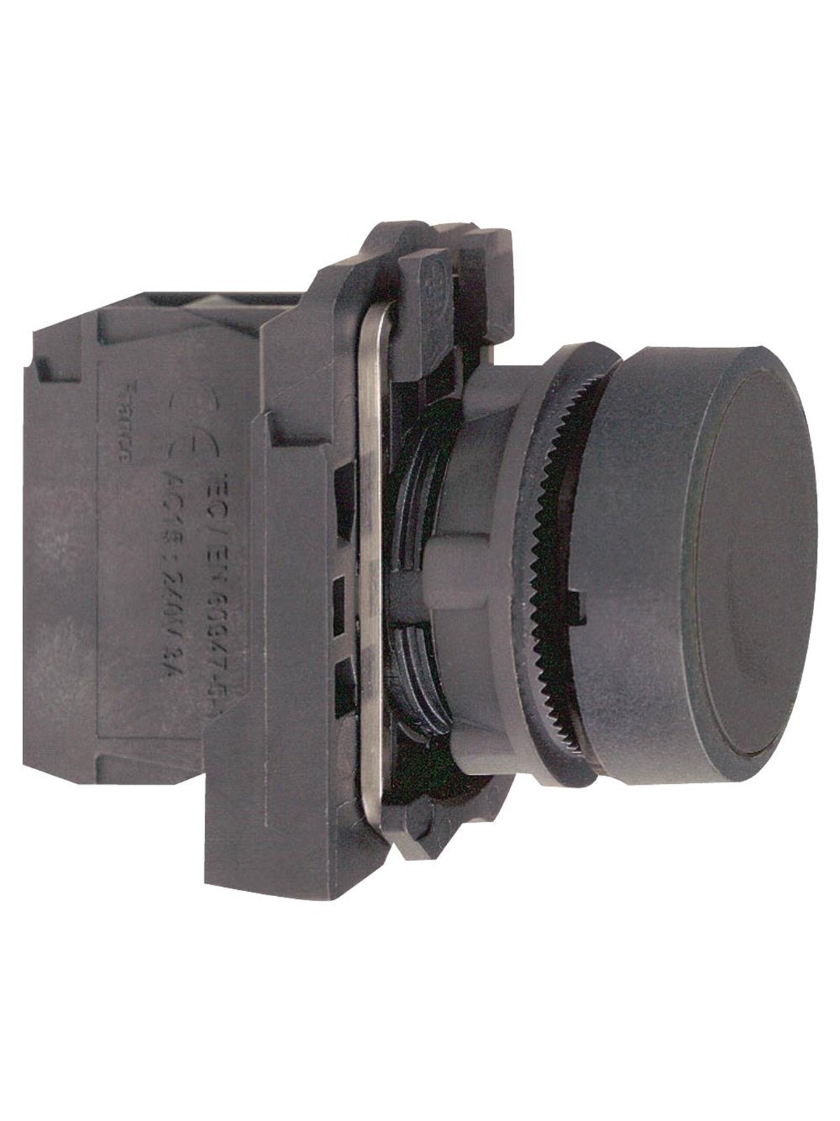 Schneider Electric Harmony push button complete with spring return and flat touch surface in black color 1xno xb5aa21