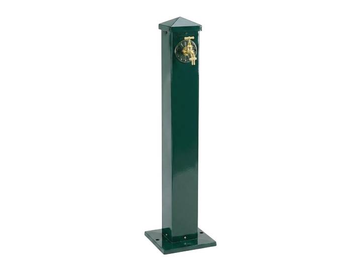 Relaxdays Wasserzapfsäule Grün Antik-Design, Metall, 22.5x91x22.5 cm, Dekoration, Gartendeko
