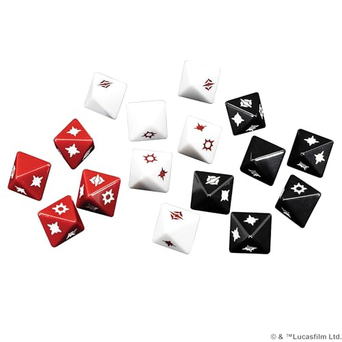 Asmodee Star Wars: Legion Attack DICE Pack - 16 Custom Dobbelstenen (Zwart, Rood, Wit)