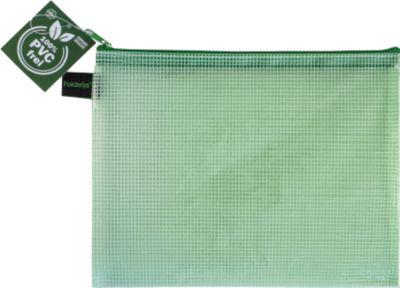 Reißverschlussbeutel FolderSys, A5, Stärke 0,20 mm, B 254 x H 200 mm, PVC-freie Folie, grün-transparent