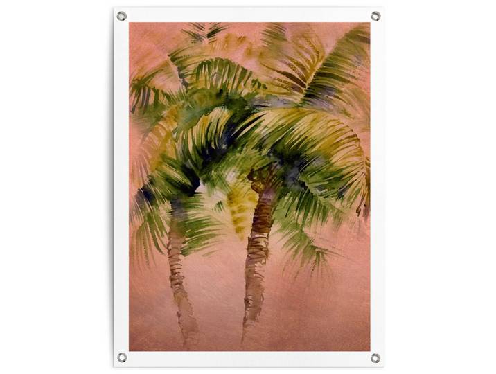 Poster REINDERS Painted Palm Trees , braun (farbe bild(er): braun), B:60cm H:80cm T:0,1cm, Leinwand, Bilder, Poster, Outdoor für Garten oder Balkon