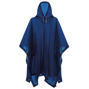 Böttcher-AG Regenponcho Keep Dry, Länge 93 cm, Einweg, mit Kapuze & Kordelzug, blau, wasserabweisend