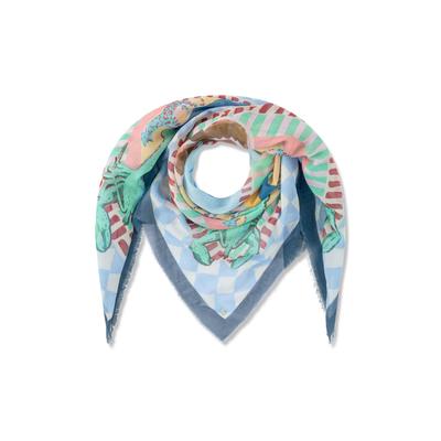 Modetuch CODELLO "Codello Tuch", Damen, blau, Obermaterial: 100% Baumwolle CO., Modetücher, modischer Akzent
