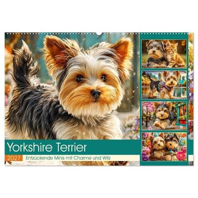 Yorkshire Terrier. Entzückende Minis mit Charme und Witz (Wandkalender 2027 DIN A2 quer), CALVENDO Monatskalender