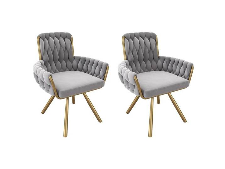 Feuille épaissie Chaise de salle à manger en velours lot de 2 fauteuil chaise pivotante unique de luxe pour le salon et la cham