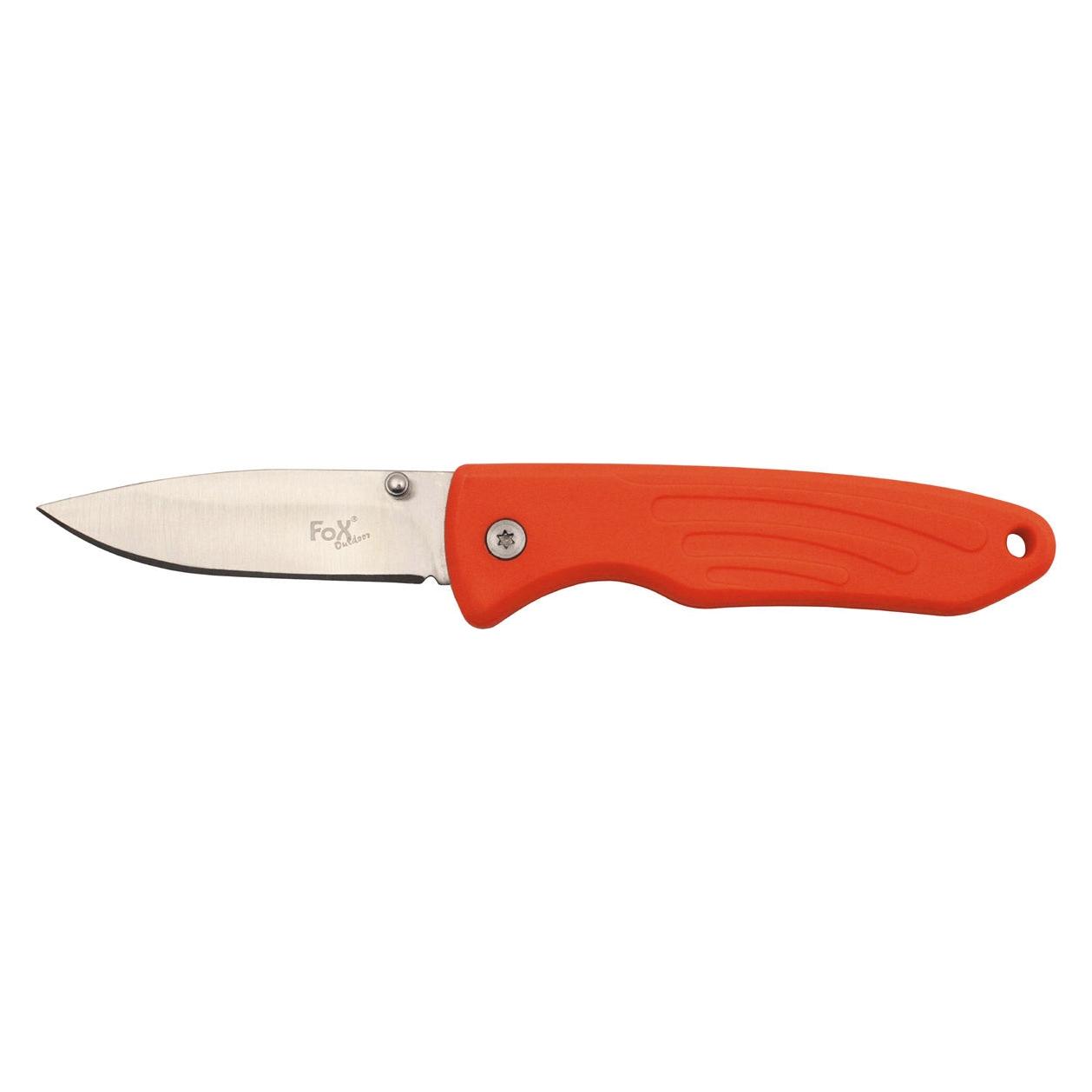 Mfh FoxOutdoor Klappmesser, Einhand, signalrot, TPR Griff (8 cm) (34351491)