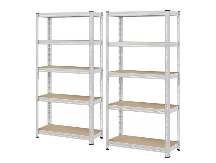Étagère charges lourdes 180 cm 90 x 180 x 40cm Marron / Argenté 1 set