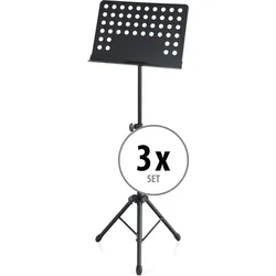 Pronomic OS-01P Orchesterpult Lochblech mit Notenklemmen 3x Set