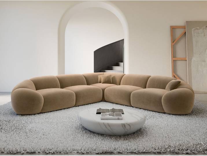Ecksofa Solverde L-Form aus Stoff