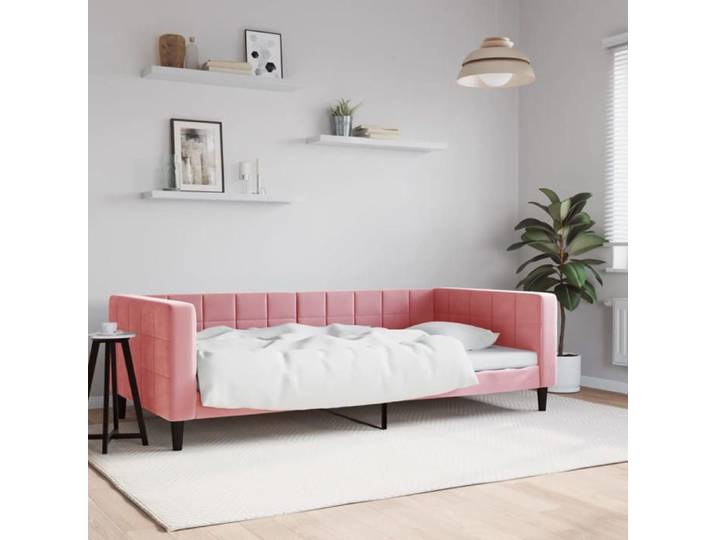 Lit journée/Lit de repos/1 place rose 100x200 cm velours Cdiscount2025  FAFA 2558763