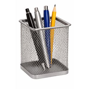 TipTop-Office Stiftehalter TTO 404848, Mesh, eckig, Metalldraht, 1 Fach, silber