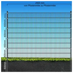 Fa-Bausysteme Doppelstabzaun Anthrazit  8-6-8 Plättchen 1830 mm 47,5 m
