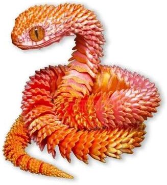Uplifted Finds 3D Printed Snake Movable Joint Fidget Toy Figurine red
