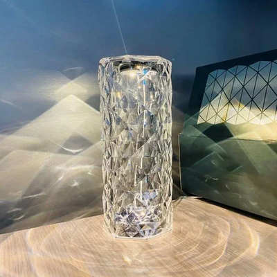 HomeDecorAndMore LLC Touching Control Rose Crystal Lamp, Romantic LED Rose Diamond Touch Lamp, Crystal Bedside Lamp, Home Decor Gift Tricolor