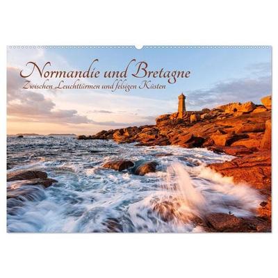 Normandie und Bretagne: Zwischen Leuchttürmen und felsigen Küsten (Wandkalender 2026 DIN A2 quer), CALVENDO Monatskalender