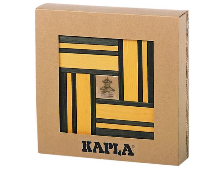 Kapla-Color 40 Holzplättchen olive & gelb 2+ Jahre