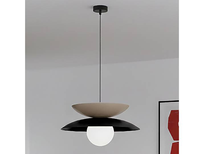 Pendelleuchte Nagoya 41 x 140 x 41cm Schwarz/Schwarz/Beige Glasart: Opalglas Material: Glas, Metall Metallart: Stahl Oberfläche Metall: