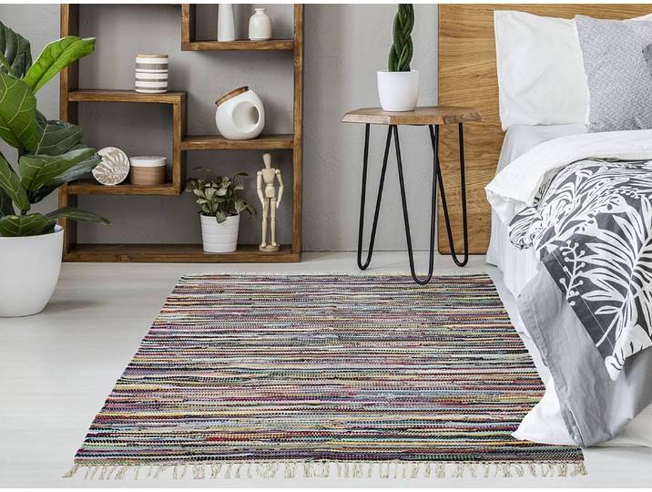 Wollteppich Multi Multicolor 120 x 180cm Baumwollstoff