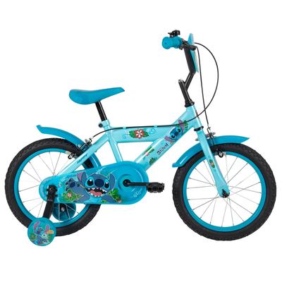 Kinderfahrrad HUFFY "Huffy Disney Stitch 16-Zoll-Kinderfahrrad", blau, Fahrräder, Kinder, 16 Zoll (40,64cm) hinten: 16 Zoll (40,64cm)