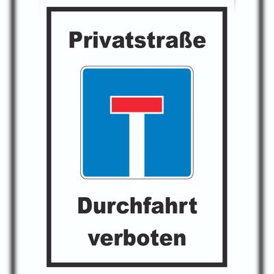 HB-Druck Privatstrasse Durchfahrt verboten Schild A3 (297x420mm)