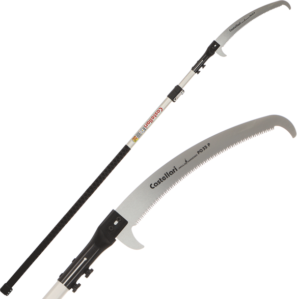 Castellari PO35P+ATO3 - Seghetto su asta ovale in alluminio - 180-300 cm - Lama da 35 cm