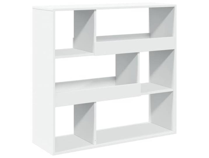 KGFHERENB Raumteiler Weiß 100x33x94,5 cm Holzwerkstoff Regal 6 Fächer Moderne Bürotrennwand und Standregal für Wohnzimmer und Schlafzimmer. Bietet viel Platz dank 6 offener Fächer.