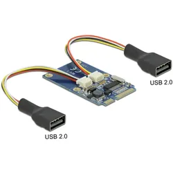 DELOCK Mini PCIe I/O full size 2 x USB 2.0 Typ-A Buchse