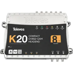 Televes K20-8 Kompaktkopfstelle 8Transponder,DVB-S2 in QAM 57010, SAT Zubehör, Silber, Schwarz