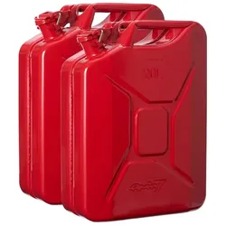 Oxid7® 2x Metall Benzinkanister 20l - Rot