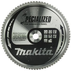 Makita Kreissägeblatt B-33607, Specialized, 355 x 30mm, 80 Zähne, für Sandwichplatten