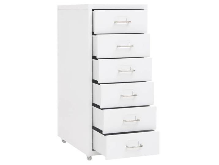 Classeur mobile Blanc 28x41x69 cm Métal_2 ans garantie_97847