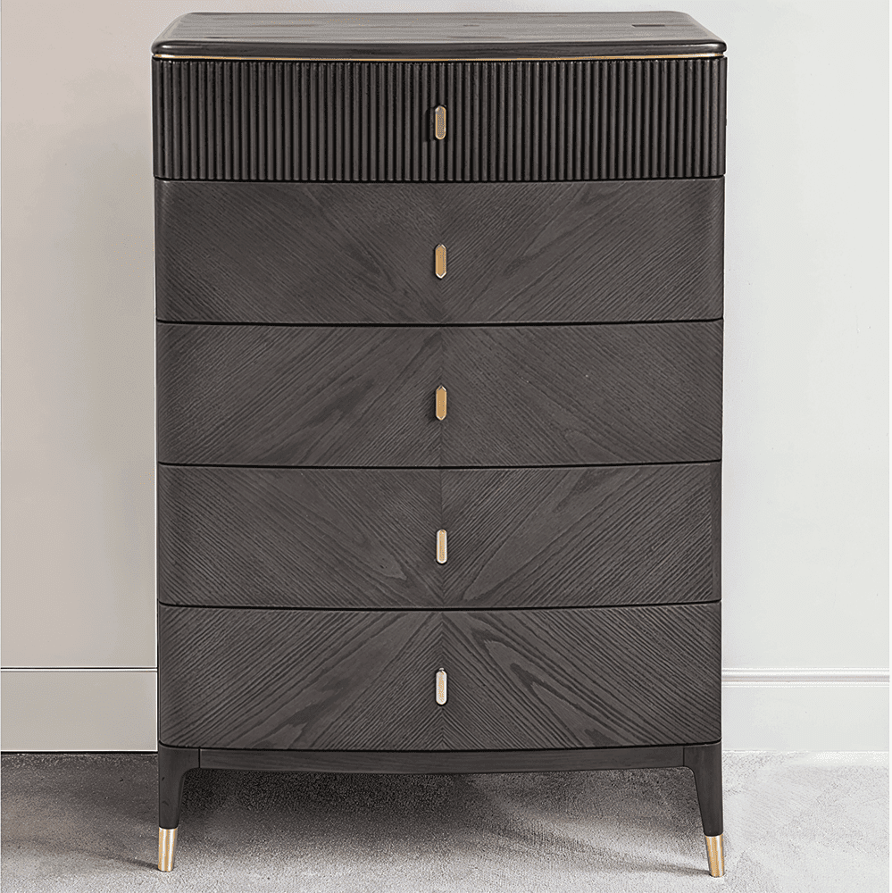 Putney Grey & Gold Tall Chest of Drawers