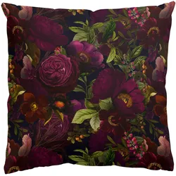 KISSENBEZUG Lila Blüten Dunkel 50/50 cm