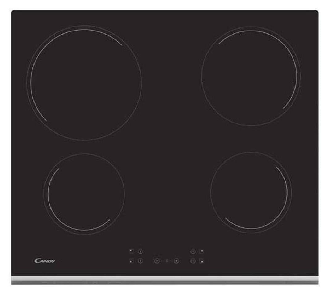 Candy Timeless CH64XB glaskeramische inductiekookplaat met 4 zones, zwart, 59 cm