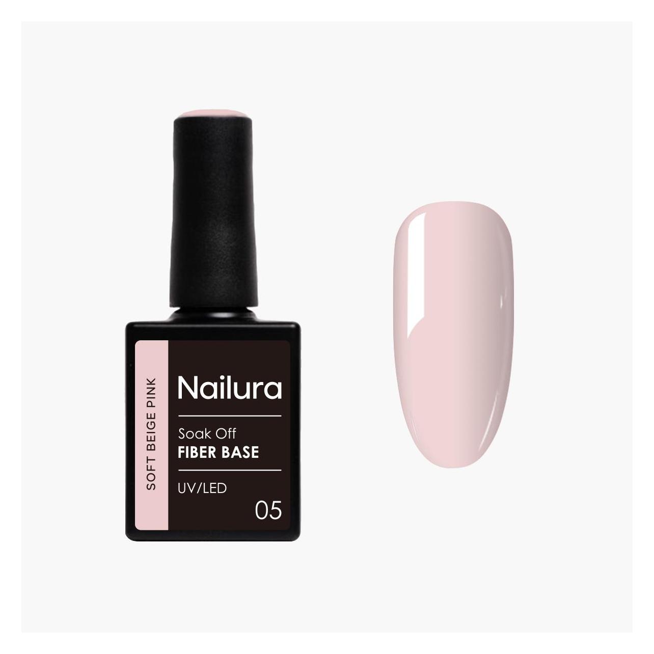 Nailura - Fiber Base - Soft Beige Pink - 10 ml (Soft Beige Pink, Base Coat) (70465)