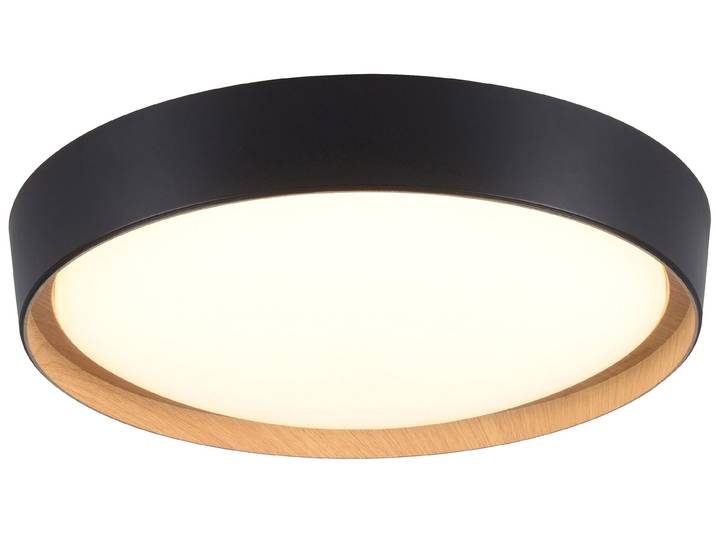 Plafonnier LED\, intensité lumineuse variable\, noir\, D 40 cm