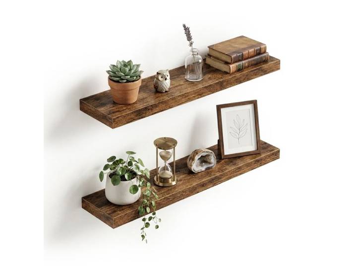 Relaxdays Wandregal freischwebend 2er Set