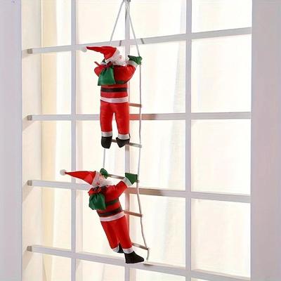Uplift Treasures Santa Claus Ladder Wall Decoration Christmas Hanging Decor Santa Claus Ladder Wall Decoration Christmas Hanging Decor