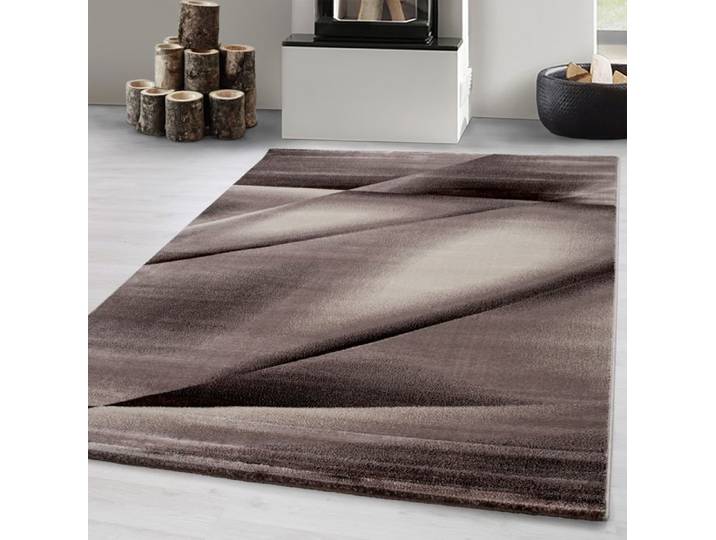 Carpetsale24 Tapis de Salon Design Abstrait Marron 200x290 cm Moderne Tapis Moelleux