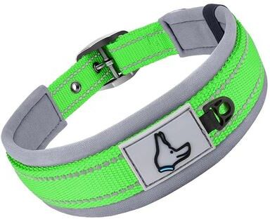 Uplift Picks ComfortGuard Reflective Padded Dog Collar For Small Medium And Large Dogs green l