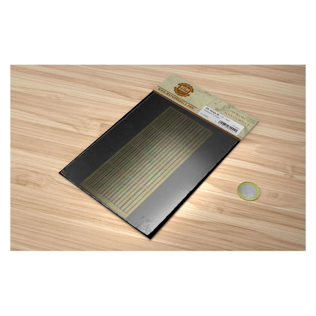 Matho Models PE Brass Strips B: 1,25 - 3 mm (0,10mm thickness) (80044)