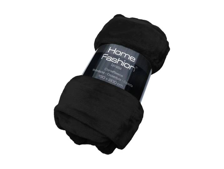 Wohndecke HOME FASHION Home Fashion Decke Fleecedecke , schwarz, B:150cm H:200cm, Wohndecken, Wohndecke