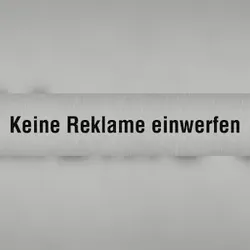 Aufkleber - Piktogramm Keine Reklame einwerfen, Edelstahl, selbstklebend, 160x40 mm