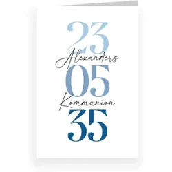 Dankeskarte Kommunion: Happy Day in Weiß