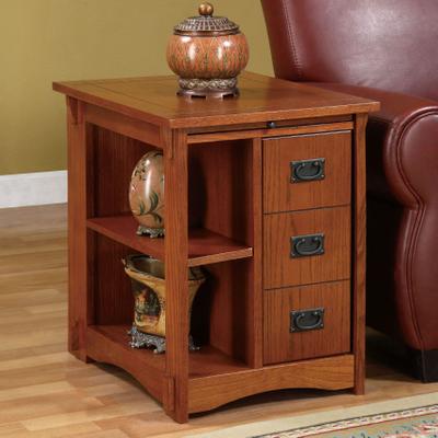 """Mission Oak"" Magazine Cabinet Table by Powell Furniture in Oak"