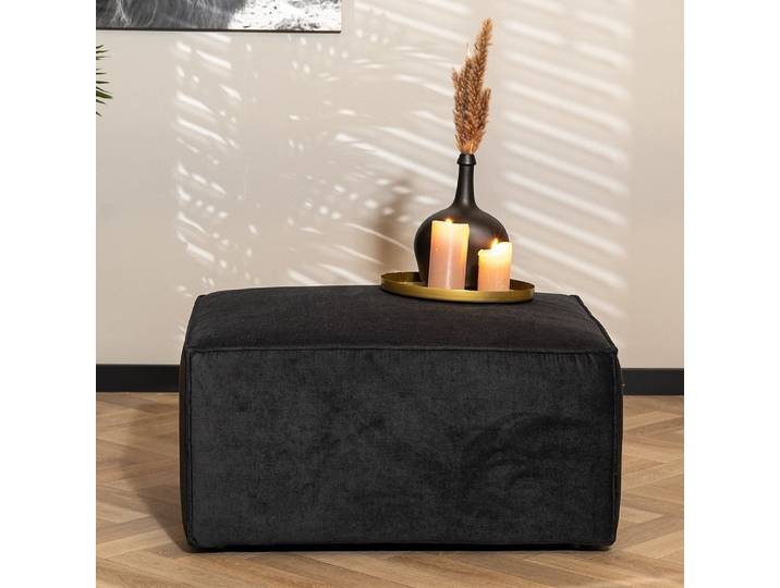 Bronx71 Stoff Hocker Memphis rechteckig schwarz