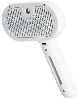 Uplift Picks Steam Massage Pet Grooming Brush With Soft Round Teeth Hair Removal Comb white